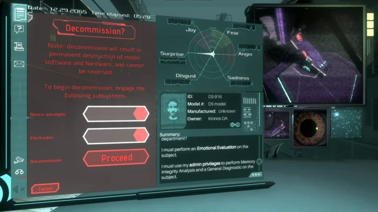 Screenshot of Silicon Dreams | cyberpunk interrogation